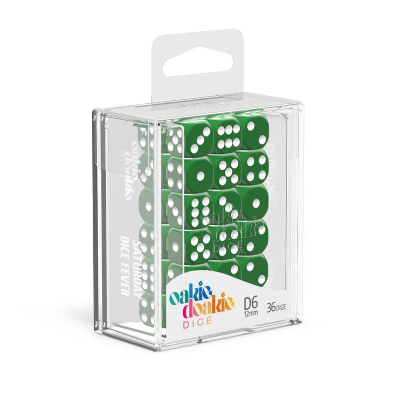 Oakie Doakie Dice D6 12 mm Solid - Green (36)-1