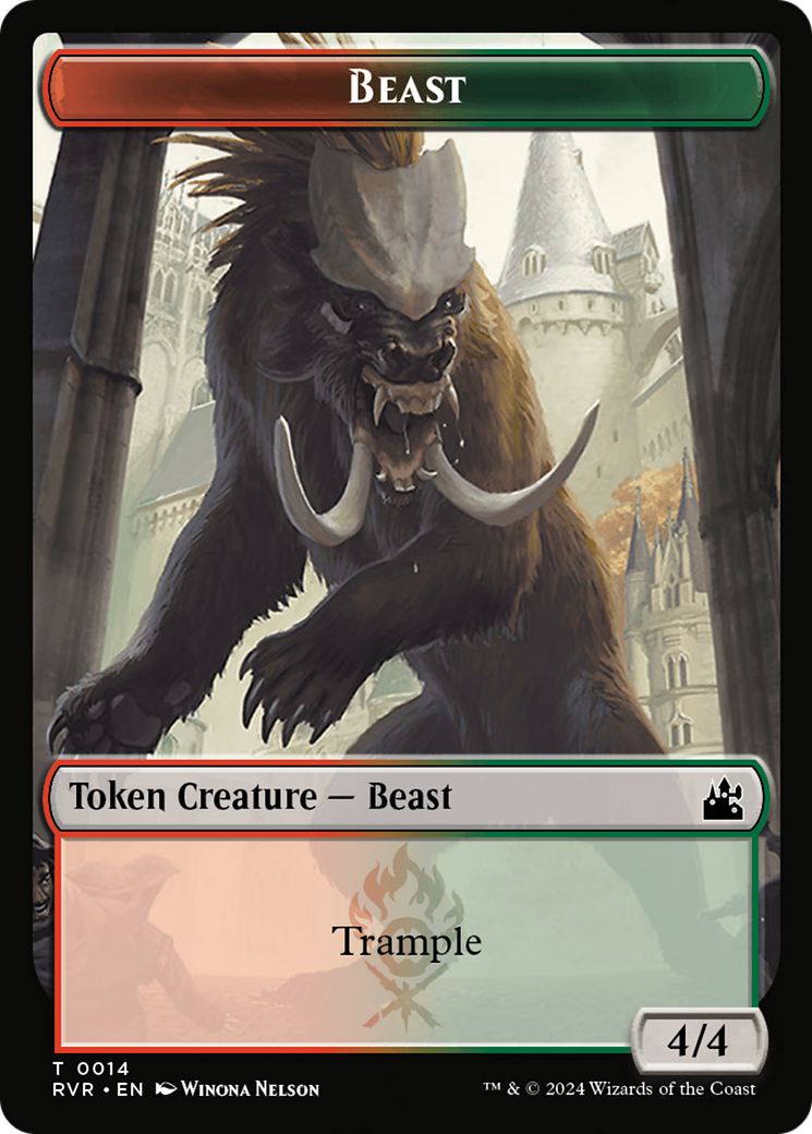 Saproling // Beast Double-Sided Token [Ravnica Remastered Tokens]-2