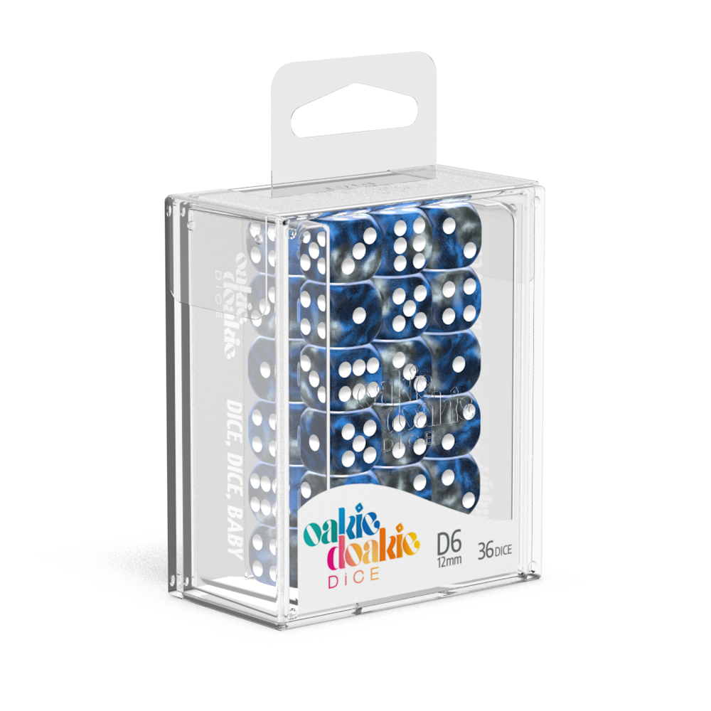 Oakie Doakie Dice D6 12 mm Gemi - Liquid Steel (36)-1