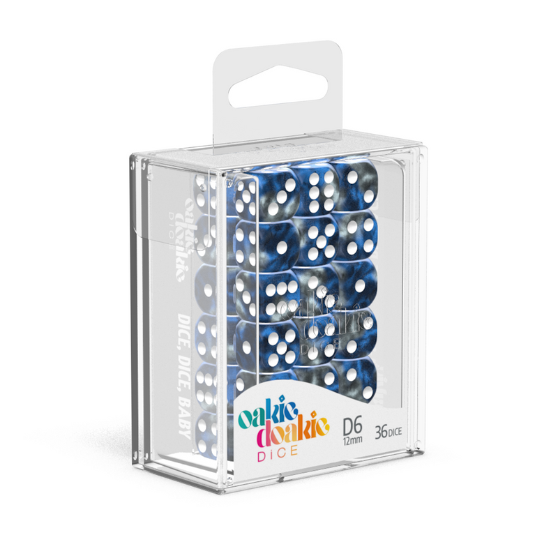 Oakie Doakie Dice D6 12 mm Gemi - Liquid Steel (36)-1