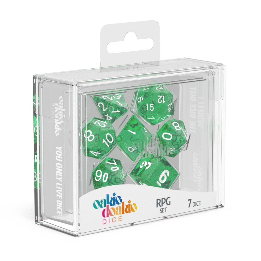Oakie Doakie Dice RPG Set Speckled - Green (7)-1
