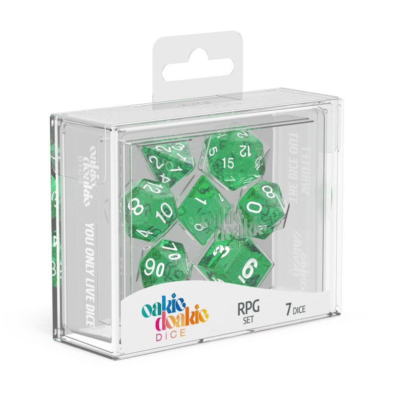 Oakie Doakie Dice RPG Set Speckled - Green (7)-1