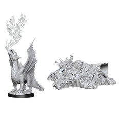 D&D Nolzurs Marvelous Unpainted Miniatures Gold Dragon Wyrmling and Small Treasure Pile-1