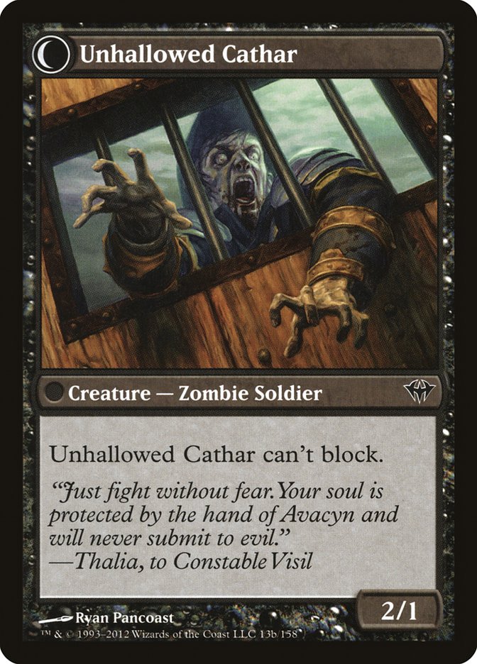 Loyal Cathar // Unhallowed Cathar [Dark Ascension]-2