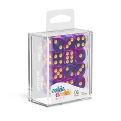 Oakie Doakie Dice D6 16 mm GemiDice - Amethyst (12)-1