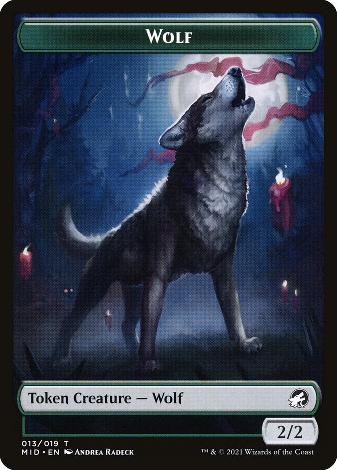 Wolf (013) // Clue (016) Double-Sided Token [Challenger Decks 2022 Tokens]-1