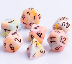 Chessex Dice Sets: Circus/Black Festive Polyhedral 7-Die Set-1
