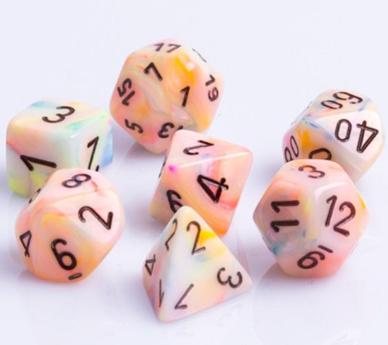 Chessex Dice Sets: Circus/Black Festive Polyhedral 7-Die Set