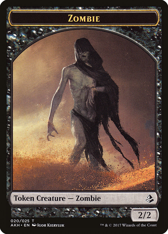 Resilient Khenra // Zombie Double-Sided Token [Hour of Devastation Tokens]-2