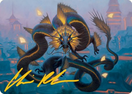 Ao, the Dawn Sky 1 Art Card (Gold-Stamped Signature) [Kamigawa: Neon Dynasty Art Series]-1