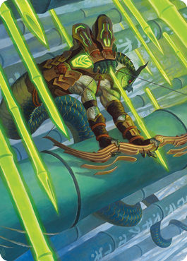 Bamboo Grove Archer Art Card [Kamigawa: Neon Dynasty Art Series]-1