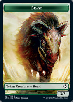 Beast // Dragon Spirit Double-Sided Token [Dungeons & Dragons: Adventures in the Forgotten Realms Commander Tokens]-1