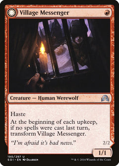 Village Messenger // Moonrise Intruder [Shadows over Innistrad]-1
