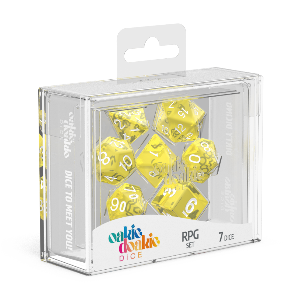 Oakie Doakie Dice RPG Set Translucent - Yellow (7)-1