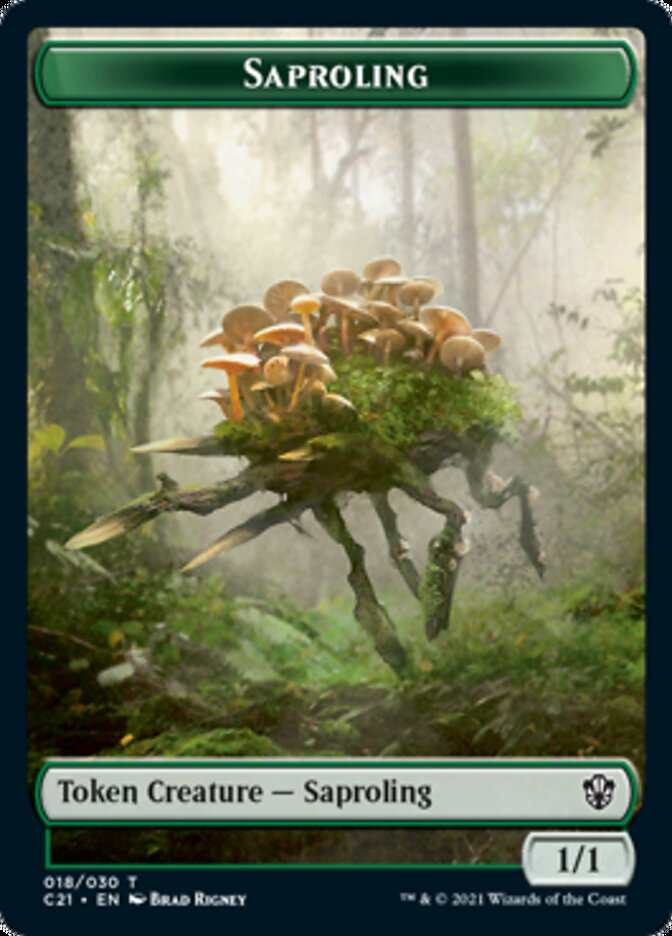 Food // Saproling Double-Sided Token [Commander 2021 Tokens]-2