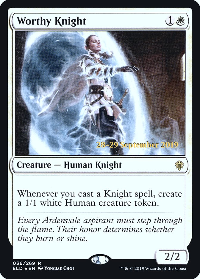 Worthy Knight [Throne of Eldraine Prerelease Promos]-1