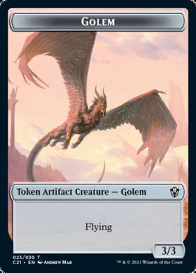 Golem (025) // Thopter Double-Sided Token [Commander 2021 Tokens]-1
