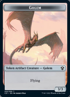 Golem (025) // Thopter Double-Sided Token [Commander 2021 Tokens]-1