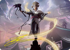 Naomi, Pillar of Order Art Card (Gold-Stamped Signature) [Kamigawa: Neon Dynasty Art Series]-1