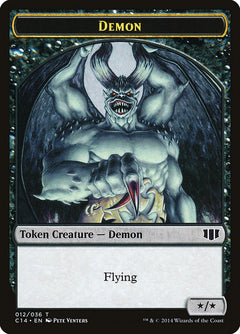 Demon (012/036) // Zombie (016/036) Double-Sided Token [Commander 2014 Tokens]-1