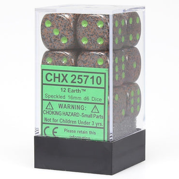 CHX 25710 Speckled 16mm d6 Earth Block (12)