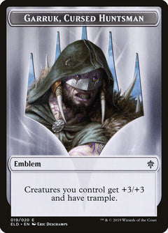 Garruk, Cursed Huntsman Emblem [Throne of Eldraine Tokens]-1