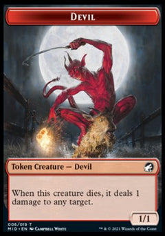 Zombie (005) // Devil Double-Sided Token [Innistrad: Midnight Hunt Tokens]-2