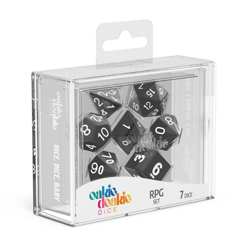 Oakie Doakie Dice RPG Set Solid - Black (7)-1