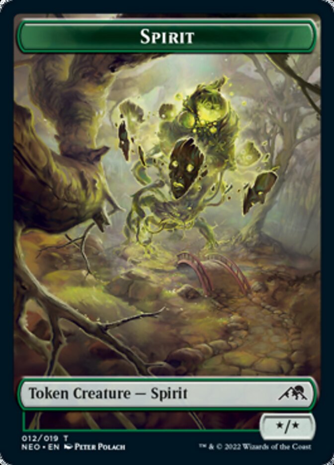Spirit (002) // Spirit (012) Double-Sided Token [Kamigawa: Neon Dynasty Tokens]-2