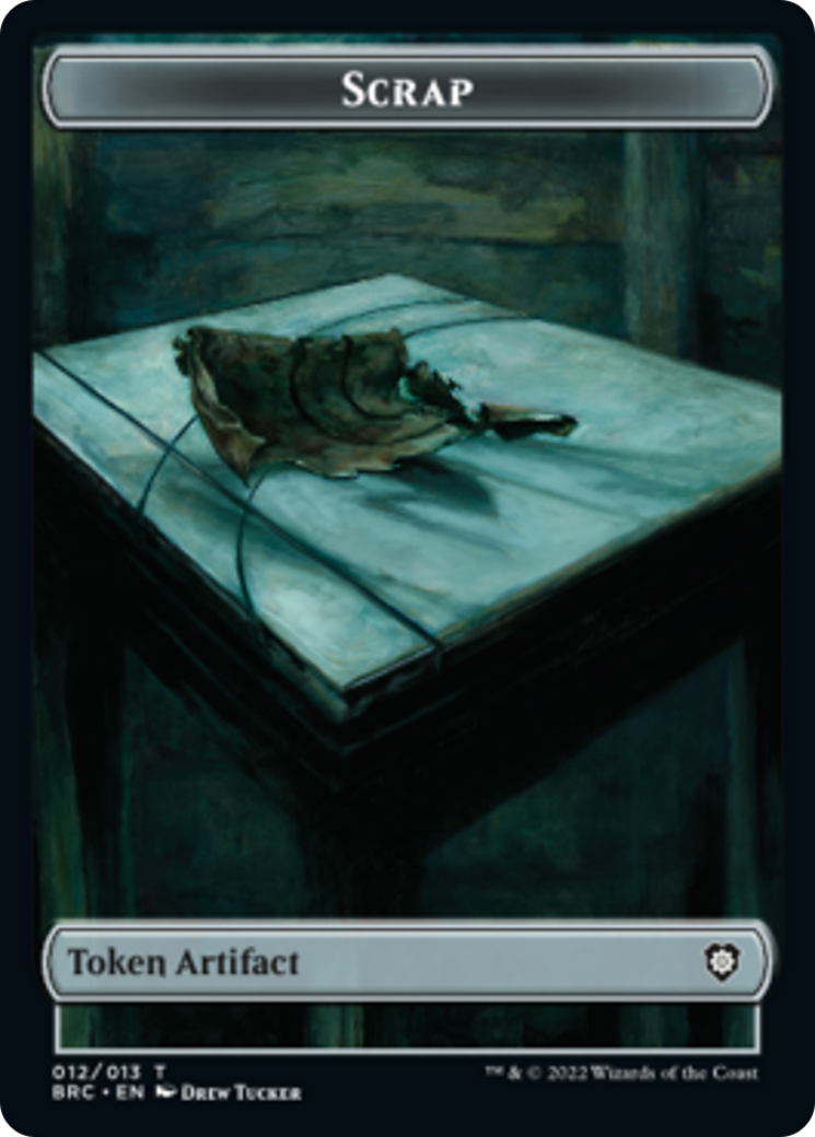 Scrap // Phyrexian Myr Double-Sided Token [The Brothers' War Commander Tokens]-1