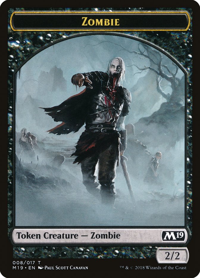 Knight // Zombie Double-Sided Token (Game Night) [Core Set 2019 Tokens]-2