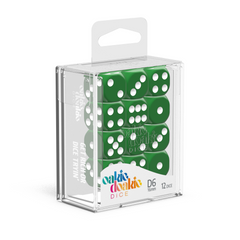 Oakie Doakie Dice D6 16 mm Solid - Green (12)-1