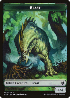 Beast (014) // Wurm Double-Sided Token [Commander 2019 Tokens]-1