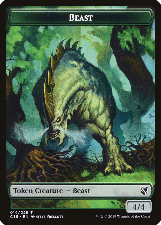 Beast (014) // Wurm Double-Sided Token [Commander 2019 Tokens]-1