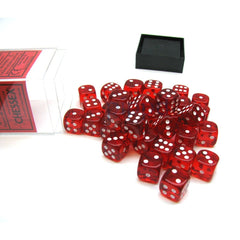 CHX 23804 Translucent 12mm d6 Red/White Block (36)-1
