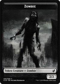 Zombie (010) // Zombie (011) Double-Sided Token [Commander 2019 Tokens]-1