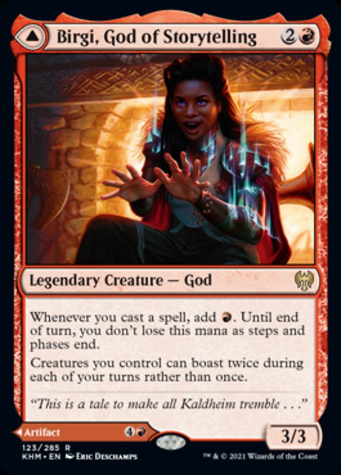 Birgi, God of Storytelling // Harnfel, Horn of Bounty [Kaldheim]-1