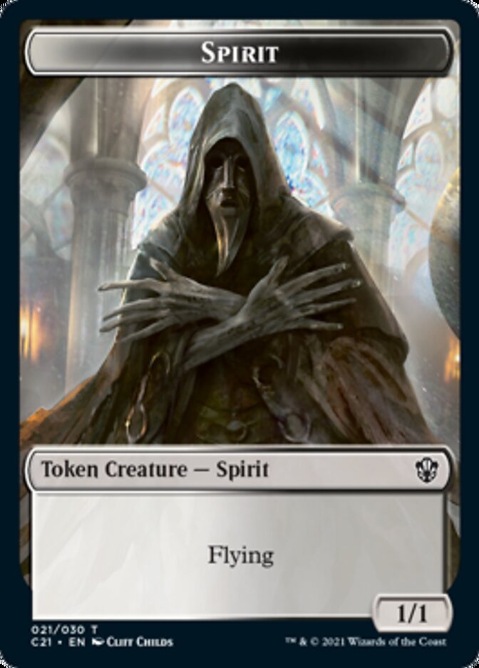 Zombie // Spirit Double-Sided Token [Commander 2021 Tokens]-2