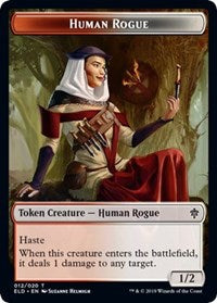Human Rogue // Food (16) Double-Sided Token [Throne of Eldraine Tokens]-1