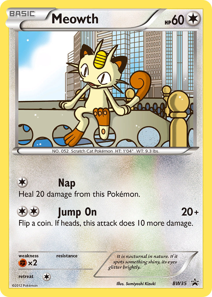 Meowth (BW35) (Cosmos Holo) [Black & White: Black Star Promos]-1