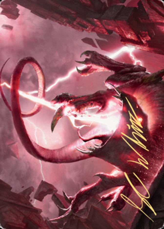 Thundering Rebuke Art Card (Gold-Stamped Signature) [Zendikar Rising Art Series]-1