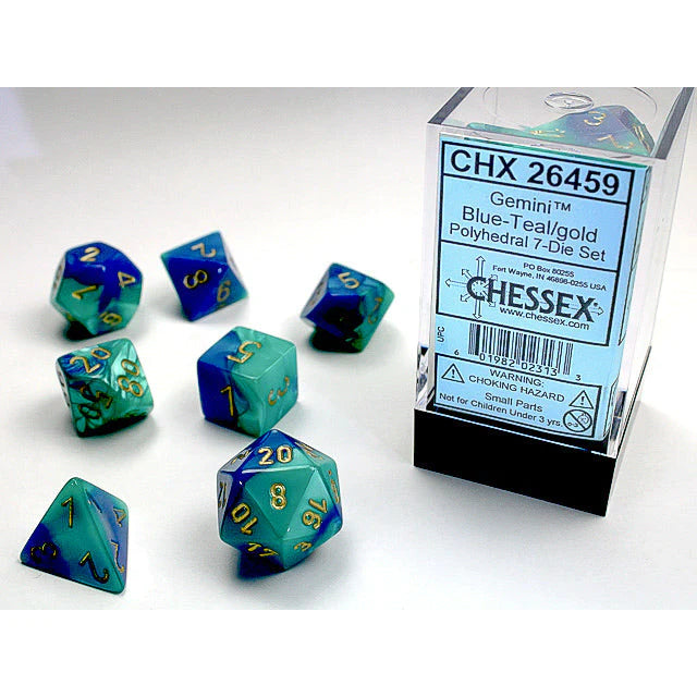 CHX 26459 Gemini Blue Teal/Gold 7-Die Set