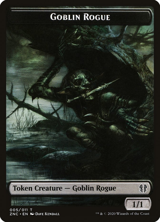 Faerie Rogue // Goblin Rogue Double-Sided Token [Zendikar Rising Commander Tokens]-2