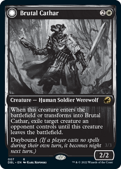 Brutal Cathar // Moonrage Brute [Innistrad: Double Feature]-1