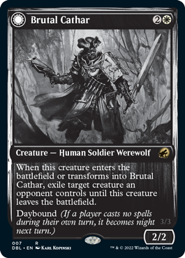 Brutal Cathar // Moonrage Brute [Innistrad: Double Feature]-1