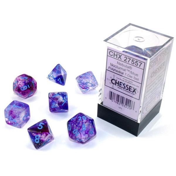 CHX 27557 Nebula Nocturnal/ Blue Polyhedral 7-Die Set