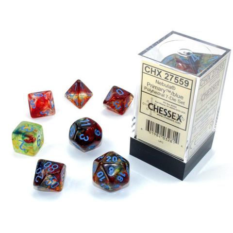 CHX 27559 Nelbula Primary/ Blue Polyhedral 7-Die Set