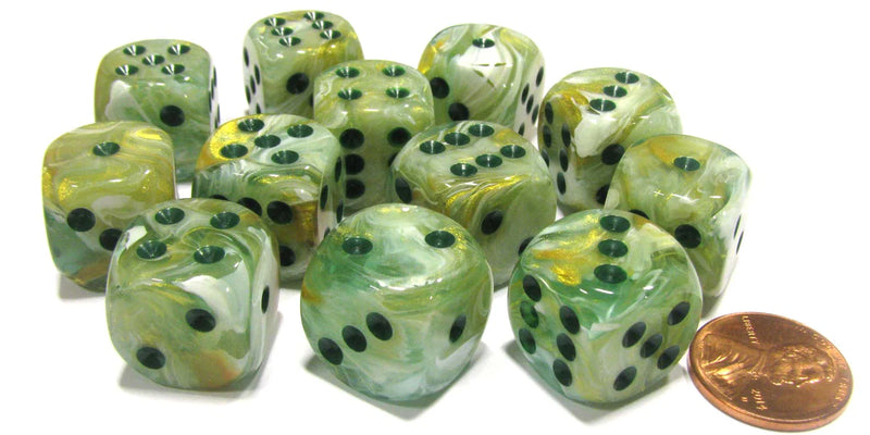 CHX 27609 Marble 16mm d6 Green/Dark Green Block (12)-2