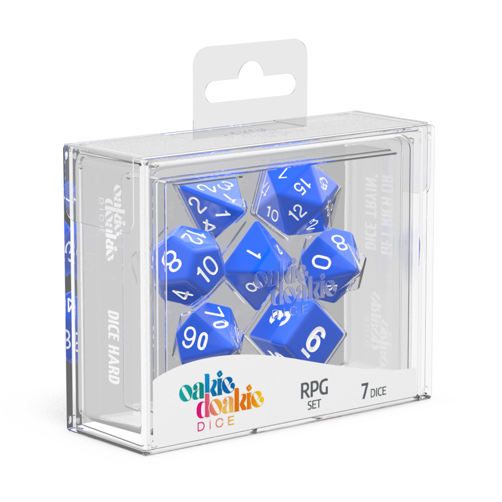 Oakie Doakie Dice RPG Set Solid - Blue (7)-1