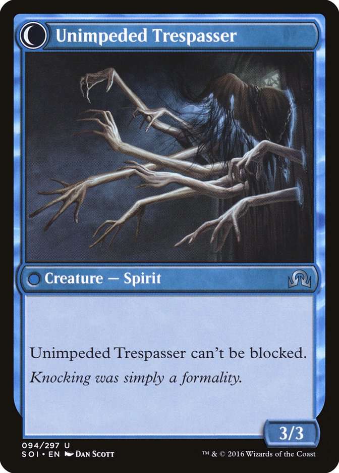 Uninvited Geist // Unimpeded Trespasser [Shadows over Innistrad]-2